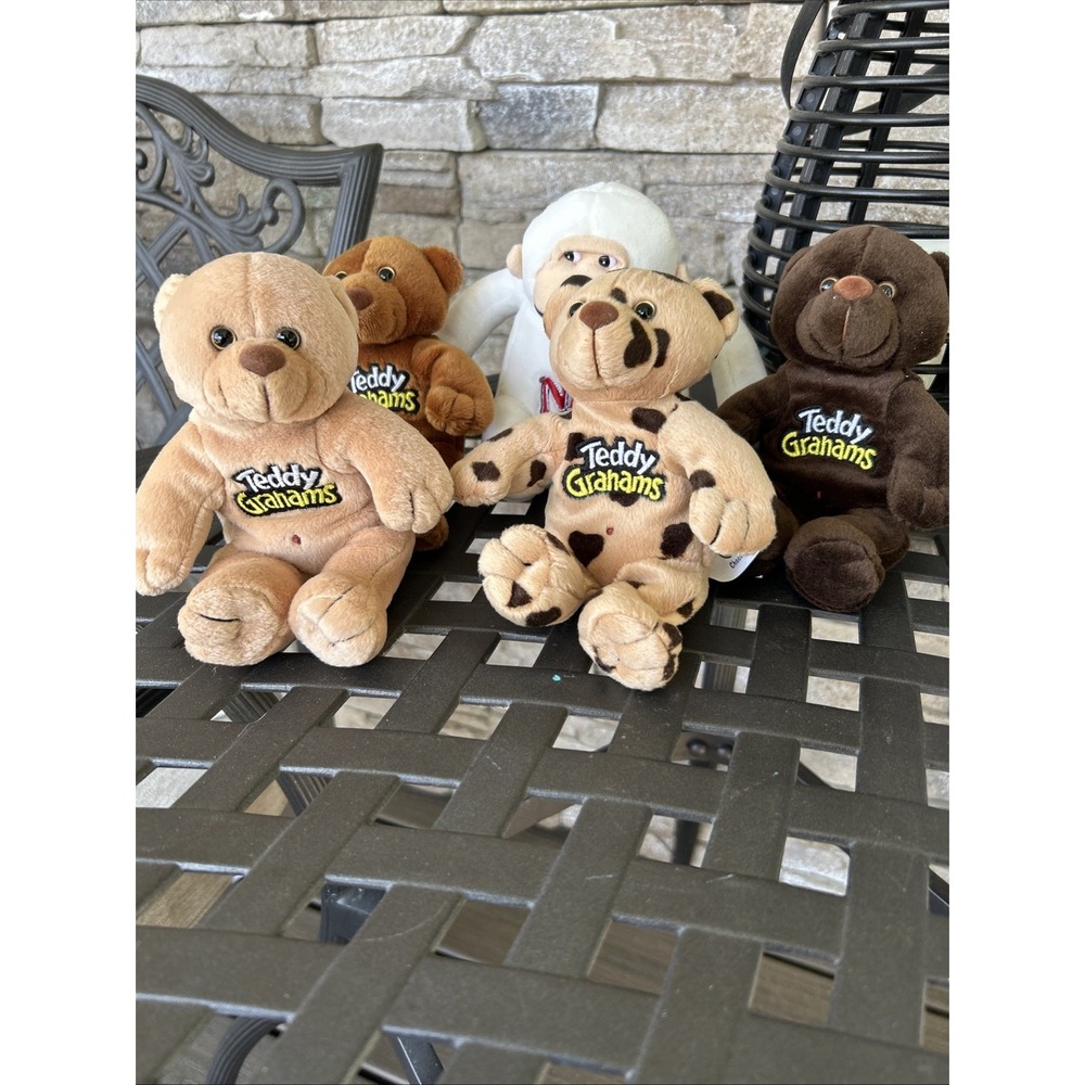 Lot 5 Teddy Grahams Teddy Beanie Y2K 2000 Bears Nilla Wafers